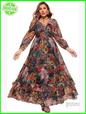 Plus Size Sequin Maxi Dress Formal Cocktail Evening Party Wear